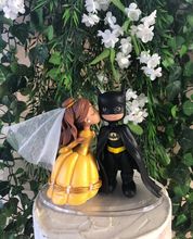 Load image into Gallery viewer, Batman and Belle Wedding Cake Topper Figurine
