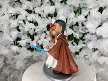 Load image into Gallery viewer, Disney Bride and Jedi Wedding Cake Topper Figurine
