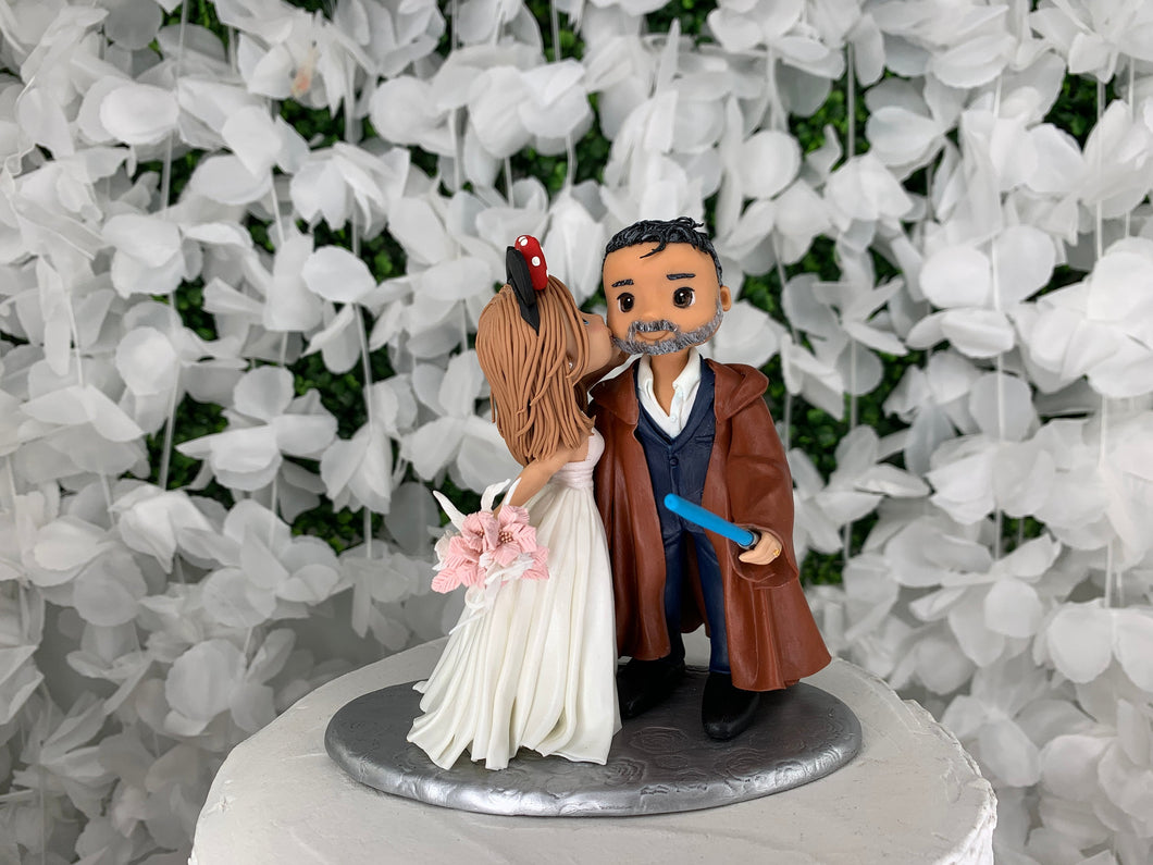 Disney Bride and Jedi Wedding Cake Topper Figurine