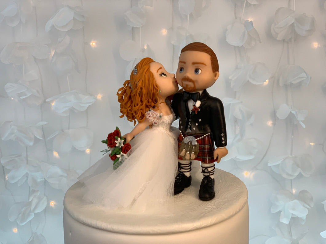 Scottish Wedding Cake Topper Figurine