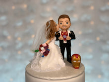 Load image into Gallery viewer, Iron Man and Bride Wedding Cake Topper Figurine

