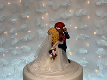 Load image into Gallery viewer, Classic Bride and Spiderman Wedding Cake Topper Figurine
